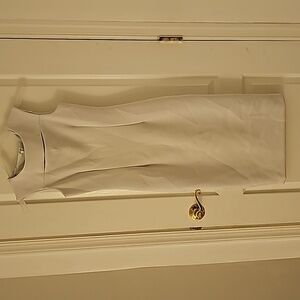 Calvin Klein White Sleeveless Midi Dress